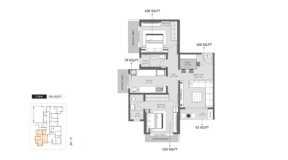 Modirealty-Asopalav-Floor-Plan-2 BHK-635 Sqft